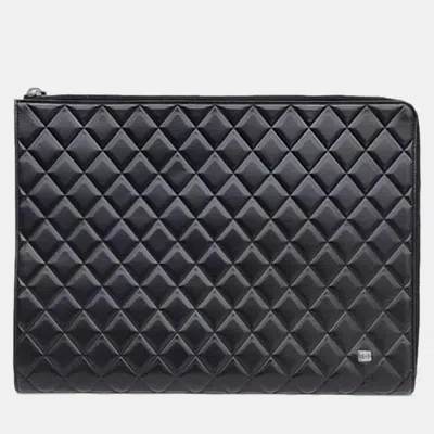 Pre-owned Chanel Black Leather Clutch