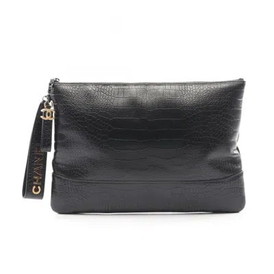 Pre-owned Chanel Black Leather Clutch Bag ()