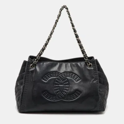 Pre-owned Chanel Black Leather Coco Bengal Shopping Tote