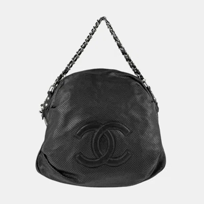 Pre-owned Chanel Black Leather Coco Mark Shoulder Bag