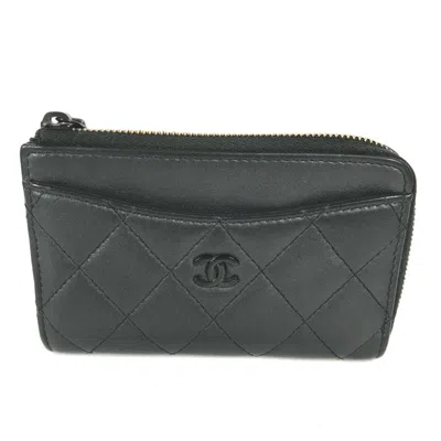 Pre-owned Chanel Black Leather Coin Purse/coin Case ()