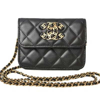 Pre-owned Chanel Black Leather Coin Purse/coin Case ()