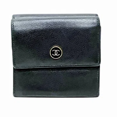 Pre-owned Chanel Black Leather Coin Purse/coin Case ()