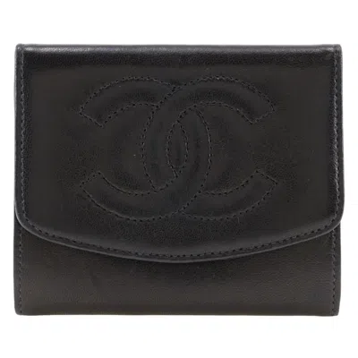 Pre-owned Chanel Black Leather Coin Purse/coin Case ()