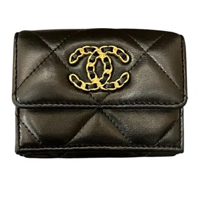 Pre-owned Chanel Black Leather Coin Purse/coin Case ()
