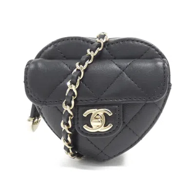 Pre-owned Chanel Black Leather Coin Purse/coin Case ()