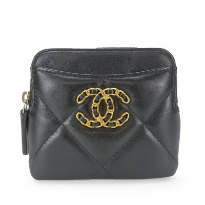 Pre-owned Chanel Black Leather Coin Purse/coin Case ()