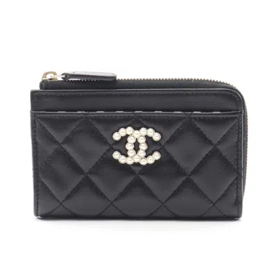 Pre-owned Chanel Black Leather Coin Purse/coin Case ()