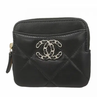 Pre-owned Chanel Black Leather Coin Purse/coin Case ()