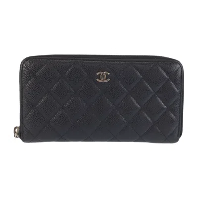 Pre-owned Chanel Black Leather Coin Purse/coin Case ()