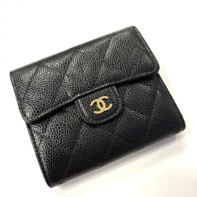 Pre-owned Chanel Black Leather Coin Purse/coin Case ()