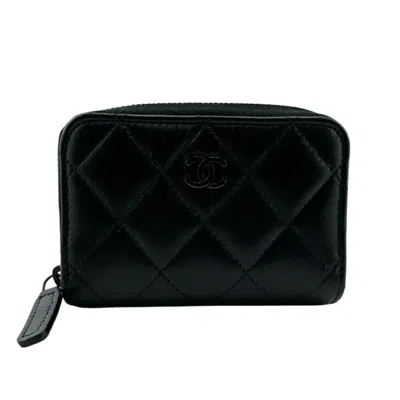 Pre-owned Chanel Black Leather Coin Purse/coin Case ()