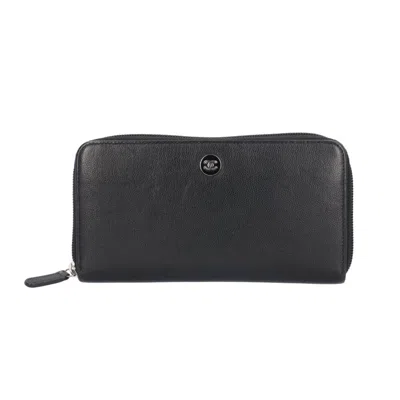 Pre-owned Chanel Black Leather Coin Purse/coin Case ()