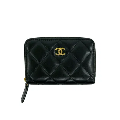 Pre-owned Chanel Black Leather Coin Purse/coin Case ()