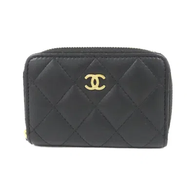 Pre-owned Chanel Black Leather Coin Purse/coin Case ()