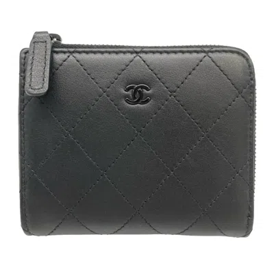 Pre-owned Chanel Black Leather Coin Purse/coin Case ()