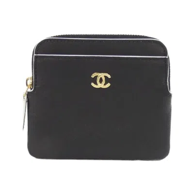 Pre-owned Chanel Black Leather Coin Purse/coin Case ()