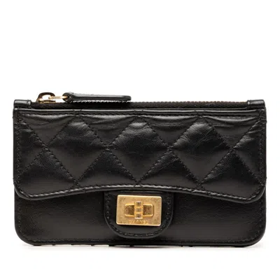 Pre-owned Chanel Black Leather Coin Purse/coin Case ()