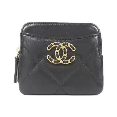 Pre-owned Chanel Black Leather Coin Purse/coin Case ()