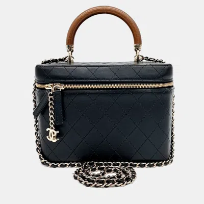 Pre-owned Chanel Black Leather Cosmetic Case