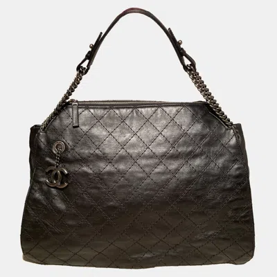 Pre-owned Chanel Black Leather Crave Tote Bag