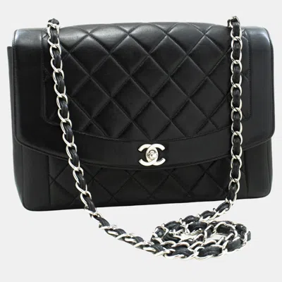 Pre-owned Chanel Black Leather Diana Shoulder Bag