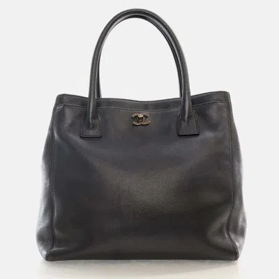 Pre-owned Chanel Black Leather Executive Tote Bag