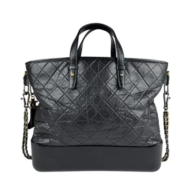 Pre-owned Chanel Black Leather Handbag Shoulder Bag ()