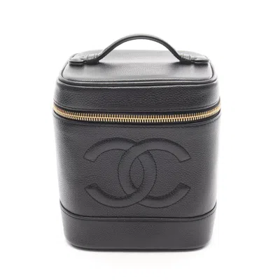 Pre-owned Chanel Black Leather Handbag Vanity Bag ()