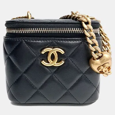 Pre-owned Chanel Black Leather Heartball Vanity Mini Crossbody Bag Ap3203