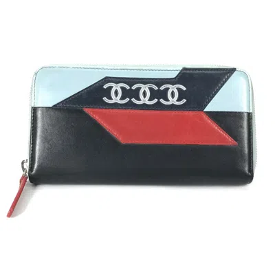 Pre-owned Chanel Black Leather Long Wallet (bi-fold) ()