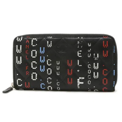 Pre-owned Chanel Black Leather Long Wallet (bi-fold) ()