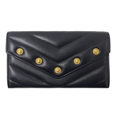 Pre-owned Chanel Black Leather Long Wallet (bi-fold) ()