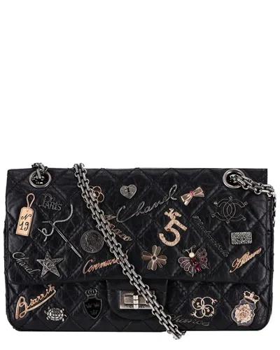 Pre-owned Chanel Black Leather Ltd Edition Reissue 2.55 Lucky Charm Double Flap Bag  (authentic Pre-loved)