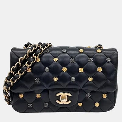 Pre-owned Chanel Black Leather Lucky Charm Classic New Mini Crossbody Bag