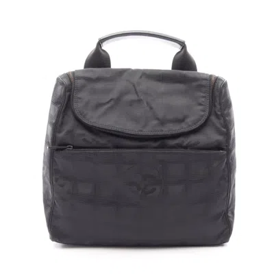 Pre-owned Chanel Black Leather Nylon Canvas Backpack Handbag ()