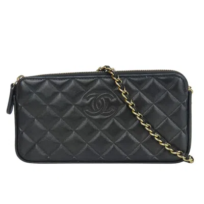 Pre-owned Chanel Black Leather Pochette Shoulder Bag ()
