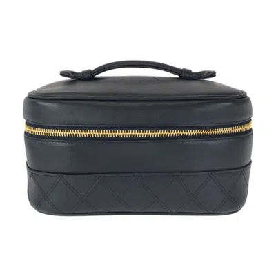Pre-owned Chanel Black Leather Pouch Vanity Bag ()