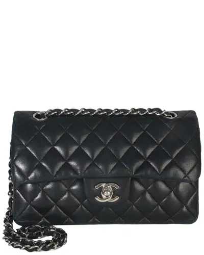 Chanel Black Leather Quilted Small Classic Double Flap Bag (authentic Pre-  Loved)