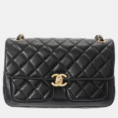 Pre-owned Chanel Black Leather Rectangular Flap Bag