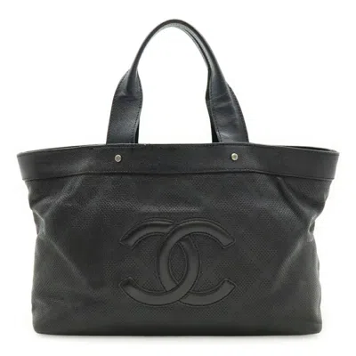 Pre-owned Chanel Black Leather Shoulder Bag Tote Bag ()