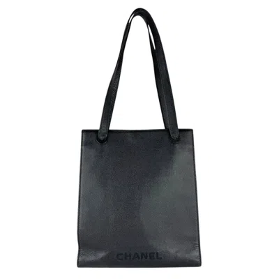 Pre-owned Chanel Black Leather Shoulder Bag Tote Bag ()