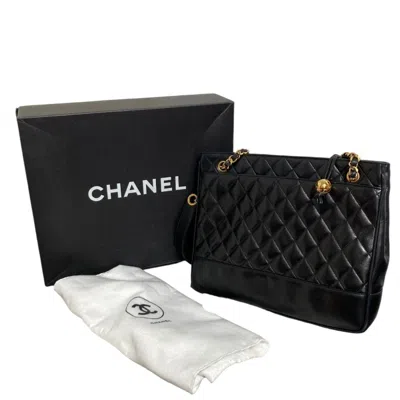 Pre-owned Chanel Black Leather Shoulder Bag Tote Bag ()