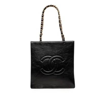Pre-owned Chanel Black Leather Shoulder Bag Tote Bag ()