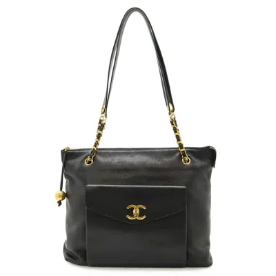 Pre-owned Chanel Black Leather Shoulder Bag Tote Bag ()