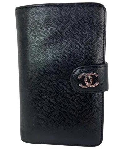 Pre-owned Chanel Black Leather Timeless Cc Zippered Pocket Wallet (authentic Pre-loved)