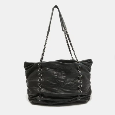 Pre-owned Chanel Black Leather Timeless Sharpel Tote