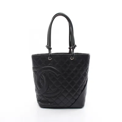 Pre-owned Chanel Black Leather Tote Bag ()