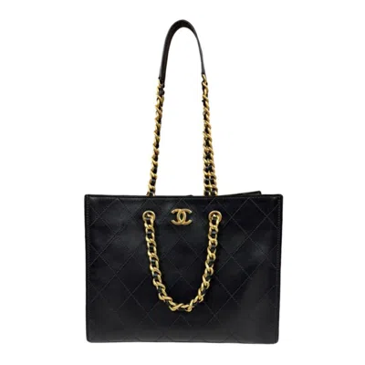 Pre-owned Chanel Black Leather Tote Bag ()