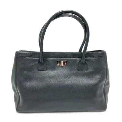 Pre-owned Chanel Black Leather Tote Bag ()